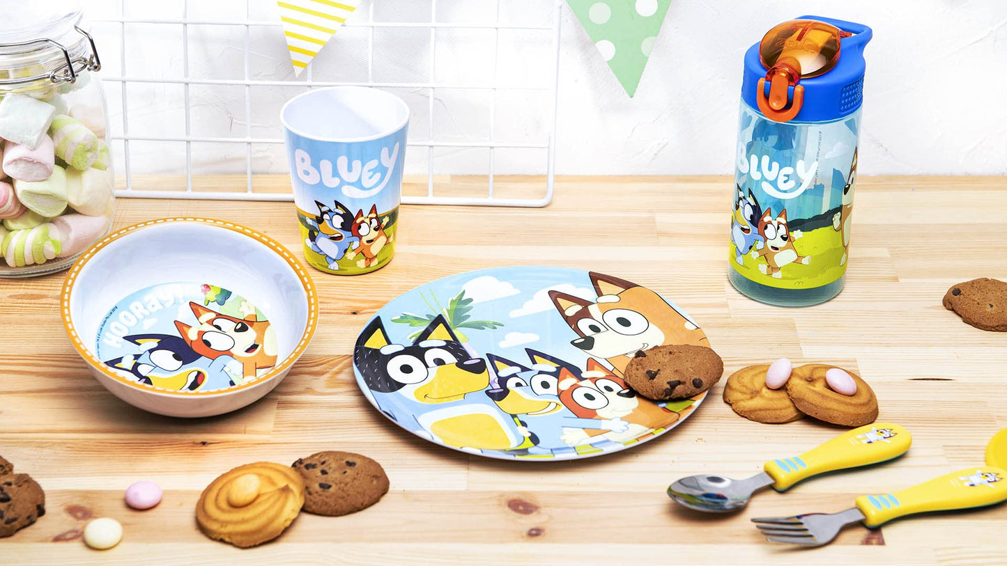 Zak Designs Bluey Kid Flatware Set with Fun Character Art on Both Utensils, Non Slip Fork and Spoon Set is Perfect for Encouraging Picky Eaters to Finish Their Plates (2 pk, BPA-Free)