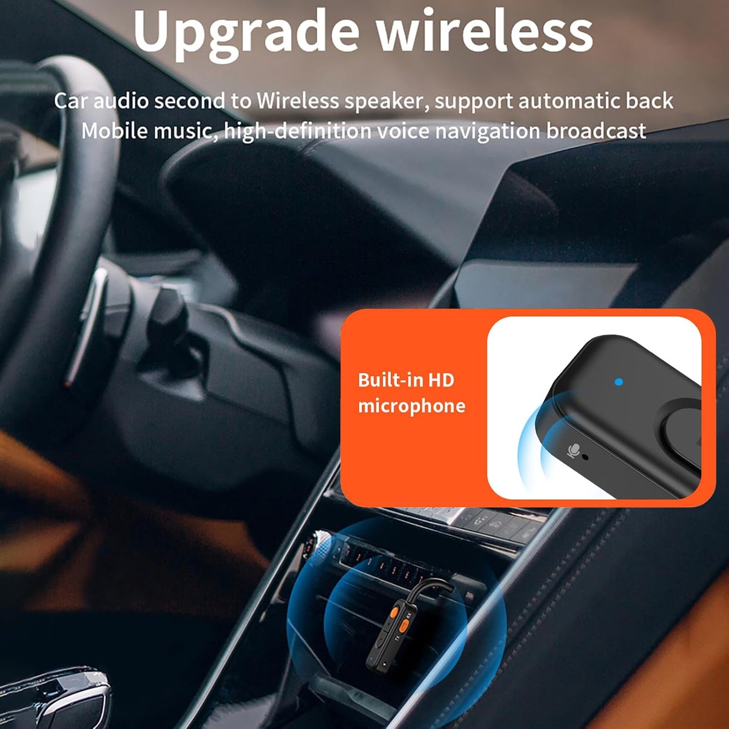 LYANGET 5.4 Latency,3.5MM Bluetooth Audio Transmitter Receiver with Low AUX Bluetooth Car Adapter with Built