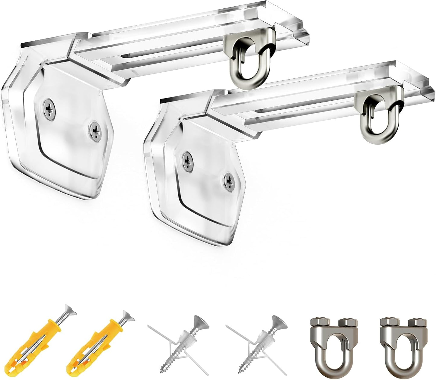 ELETIUO Hooks,1.4"4" Extension,66 lbs Universal Projector Screen Mount Bracket,Adjustable Wall & Ceiling L-Brackets