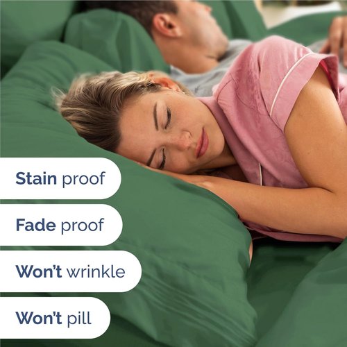Comfy Breathable Cooling Bed Sheets Set by [Brand Name] - Luxury 4-Piece Full Size - Deep Pockets, Soft & Wrinkle-Free - Oeko-Tex Certified, Emerald Green