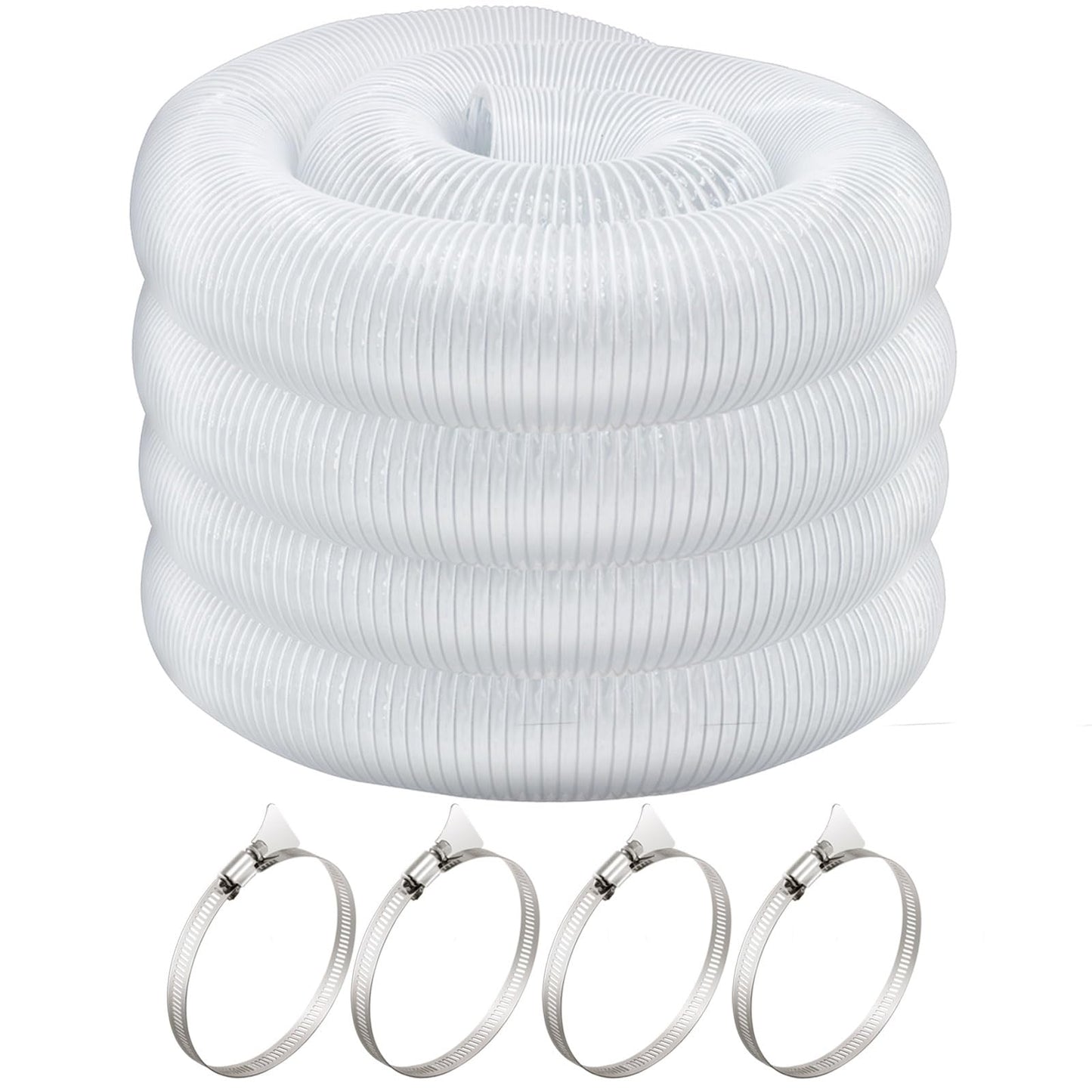 JUYO VONSAN 6 inch Dust Collection Hose 33ft 6” Heavy Duty Clear PVC Debris Flex Dust Collector Hose (6'' X 33ft)