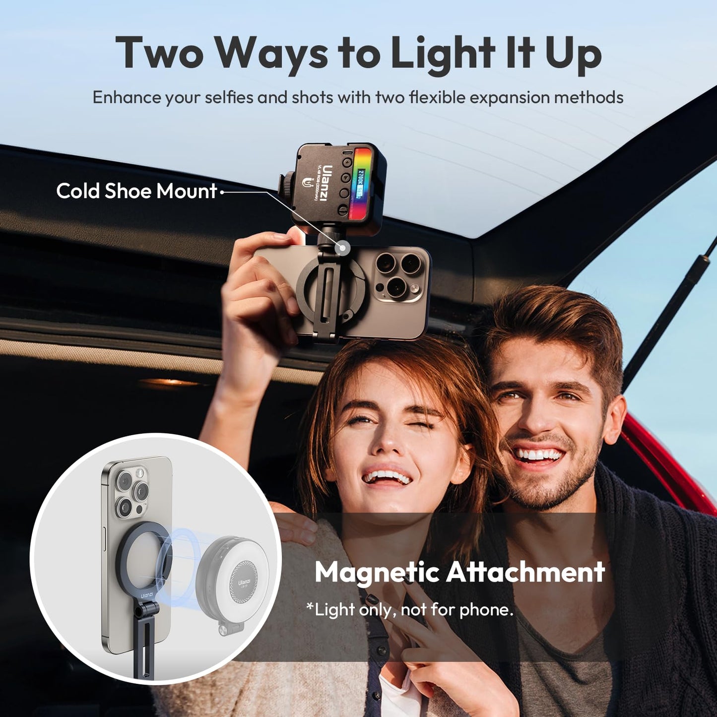 ULANZI MA07 Magnetic Phone Tripod Mount for Magsafe, Aluminum Camera Phone Mount with 1/4" Screw, Cold Shoe Magnetic Tripod for Camera, Copatibale with iPhone 17/16/15/14/13/12 Series