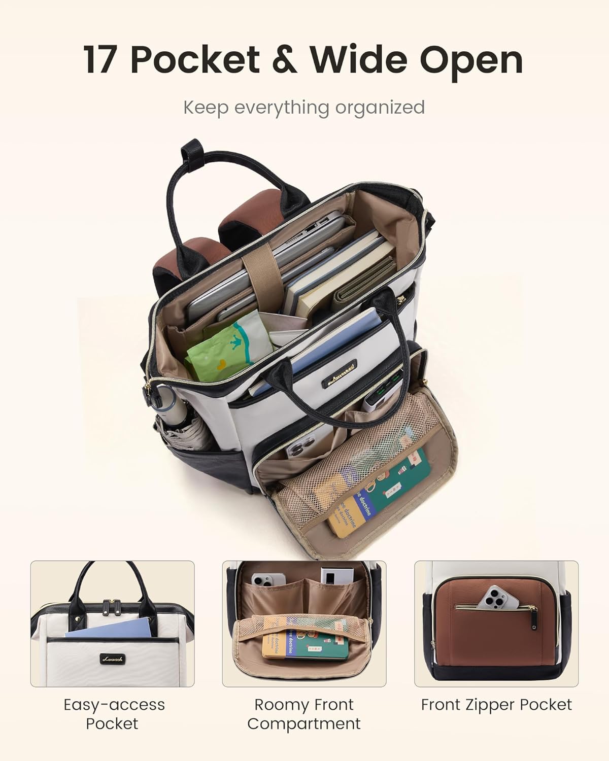 Backpack Holder,17 inch Backpack Backpack LOVEVOOK Laptop for Women with Giant Tumbler Professional Nurse Teacher