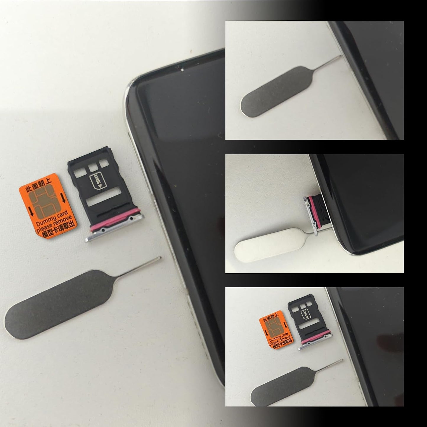 6 Set Lilaly Pcs SIM Card Removal Tool SIM Ejector Pin and Card Tool Cute Silicone SIM Card Needle Tool, Pink