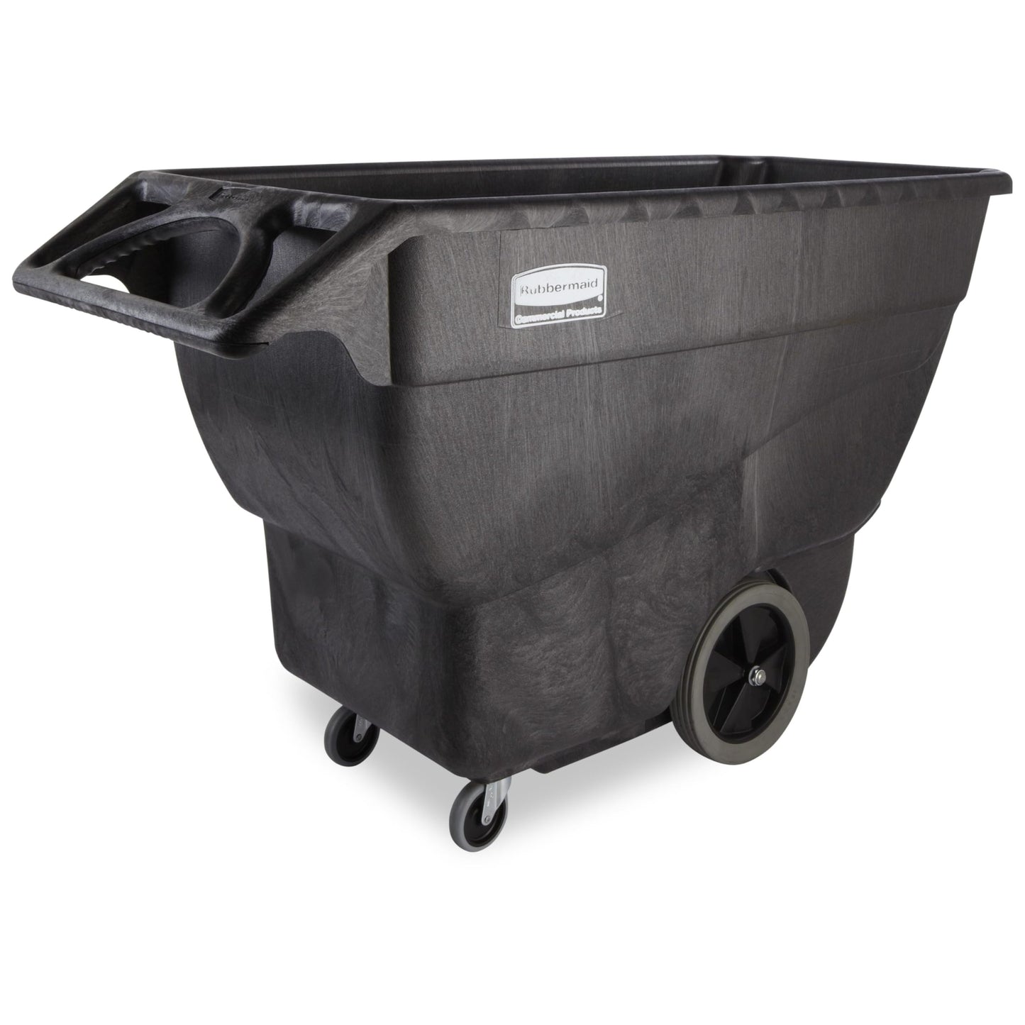 Rubbermaid Commercial Products Tilt Dump Truck/Trash Cart/Garbage Collection, 600 lbs 3/4 Cubic Yard Heavy Load Capacity with Wheels, Trash Recycling Cart, Black, Office/Warehouse/Facility Management
