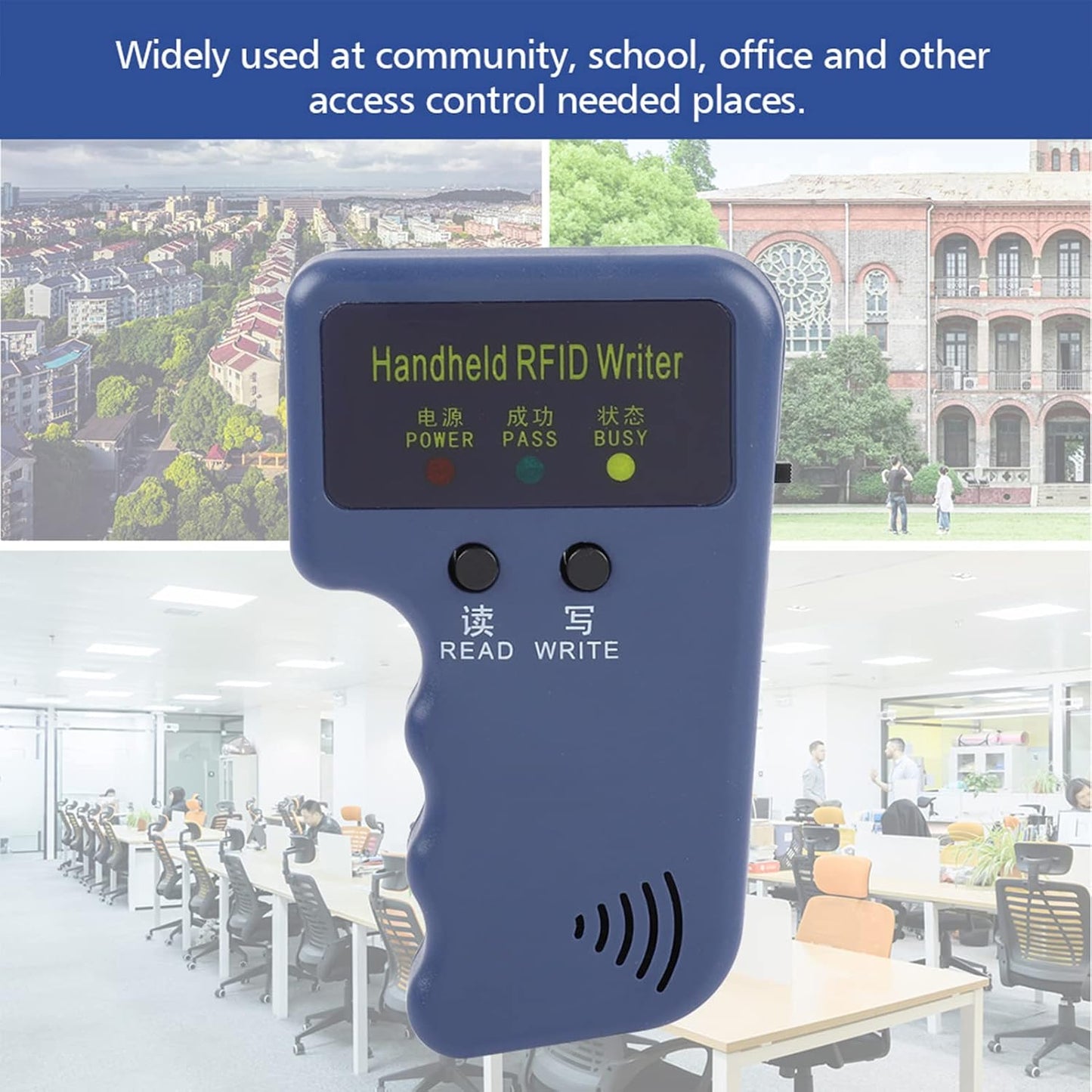Locadence 125khz EM4100 RFID Reader Writer, Portable Handheld RFID ID Card Copier Reader Writer Duplicator