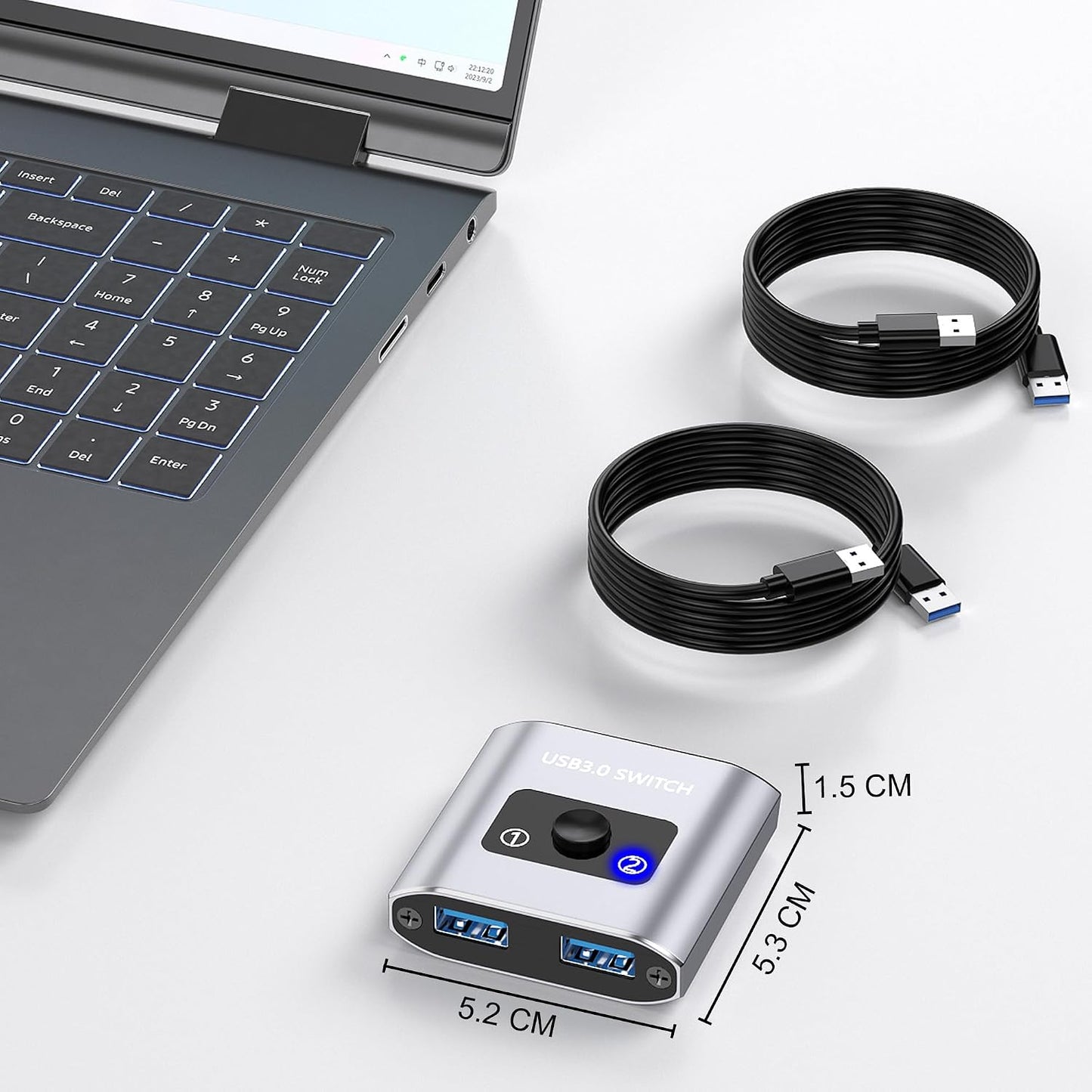 AUKOKIOULA 3.0 1 2 2 1 2 USB Switch Selector. Bi-Directional in Out/ in Out, Share USB Devices Between Computers