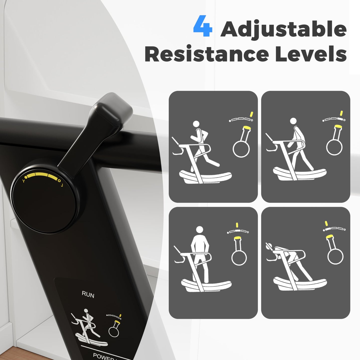 DELAVIN Curved Manual Treadmill, Non Electric Treadmill with 4 Resistance Levels, Motorless Treadmills with Front Digital Display and Handlebar, Wide Belt Treadmills 440LBS Capacity for Home Gym(FBA)