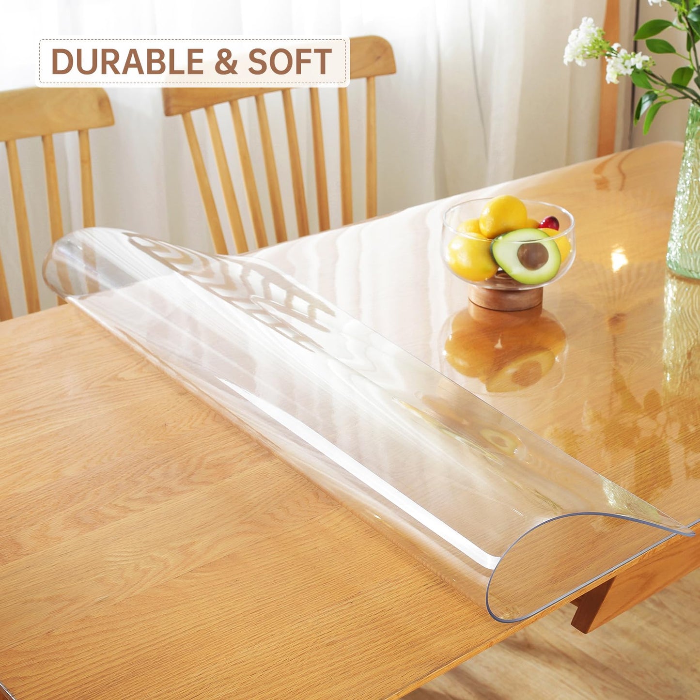 Warmstar Clear Table Protector 2mm Thick, 42 x 80 Inch Clear Table Cover Protector, Plastic Table Cover, Clear Desk Mat Desk Pad, Desk Protector Mat for Coffee Table, Writing Desk, Dining Room