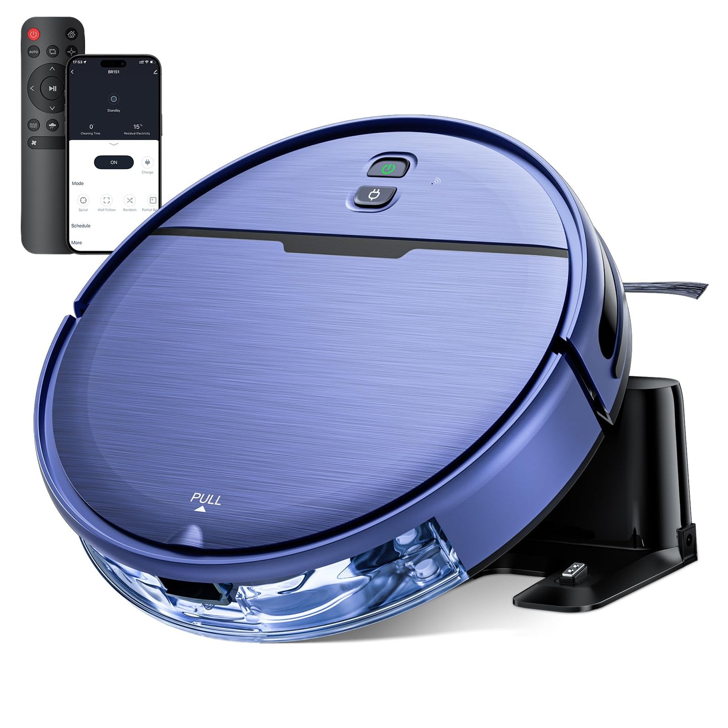 Robot Vacuum and Mop Combo, 2300Pa Strong Suction, 2-in-1 Dust Box and Water Tank, Works with Alexa/Google Assistant, Long Runtime, Schedule, Quiet, Ideal for Hard Floors, Low-Pile Carpets and Pets