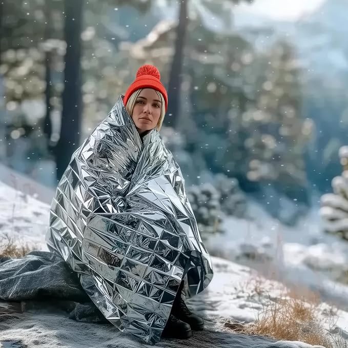 Altland 25 Pack of Emergency Blankets - Bulk Heat Reflective Blankets for Winter Survival Kits, Disaster Preparedness, Cold Weather Camping, and Homeless Care Packages