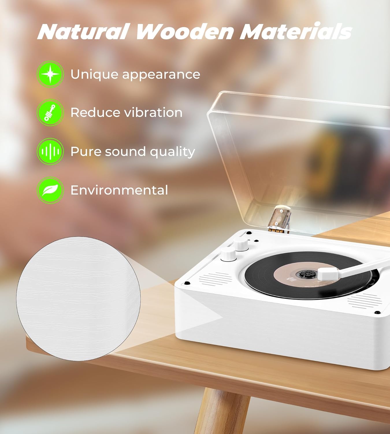 Vangoa 3.5mm CD Player for Home Small with HiFi Speakers, Portable Rechargeable CD Player Double Headphones Jack