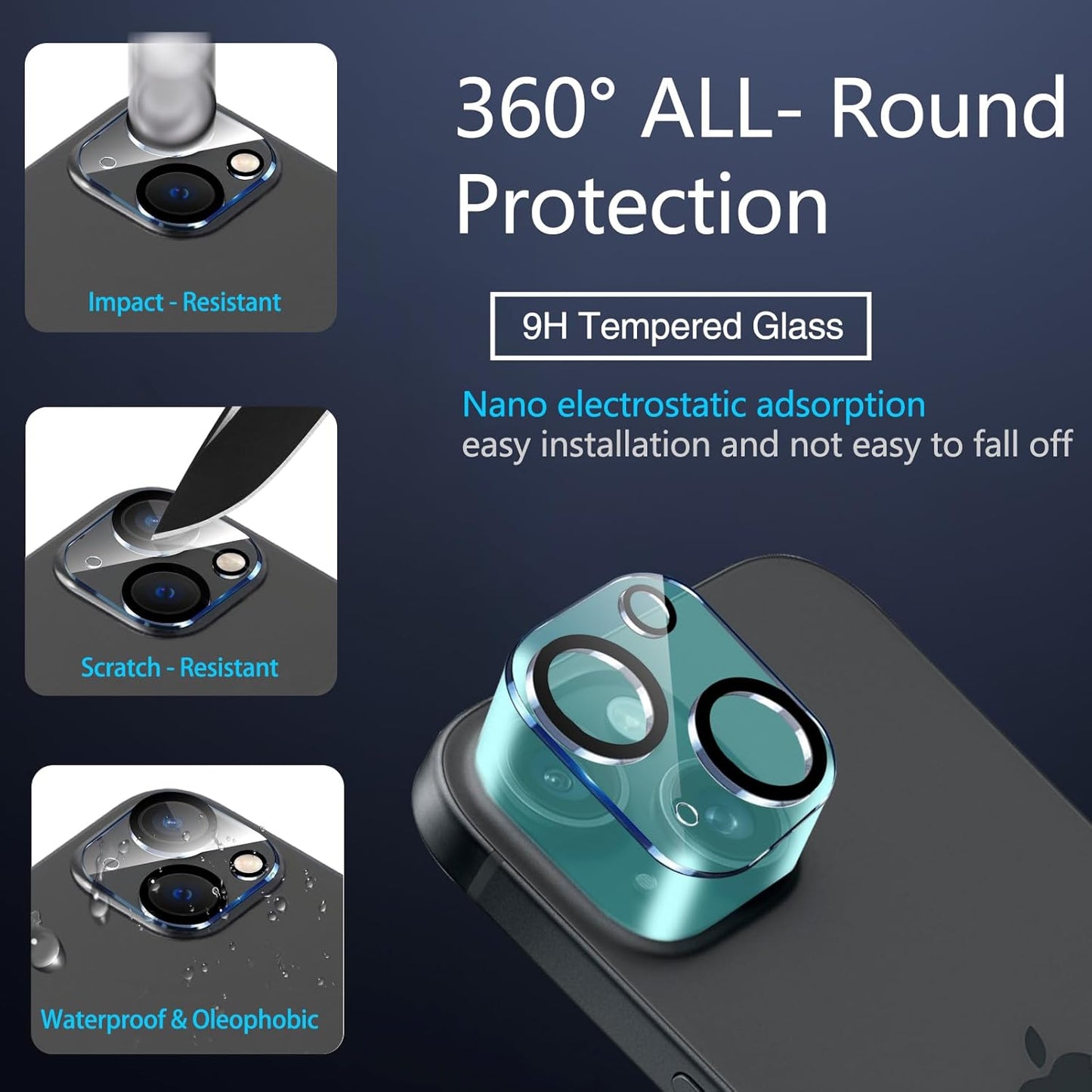 3 Pack 14 [6.1 INCH] 3 IMBZBK [Auto-Dust Removal] Screen Protector for iPhone Accessories, Case Friendly Film, Military