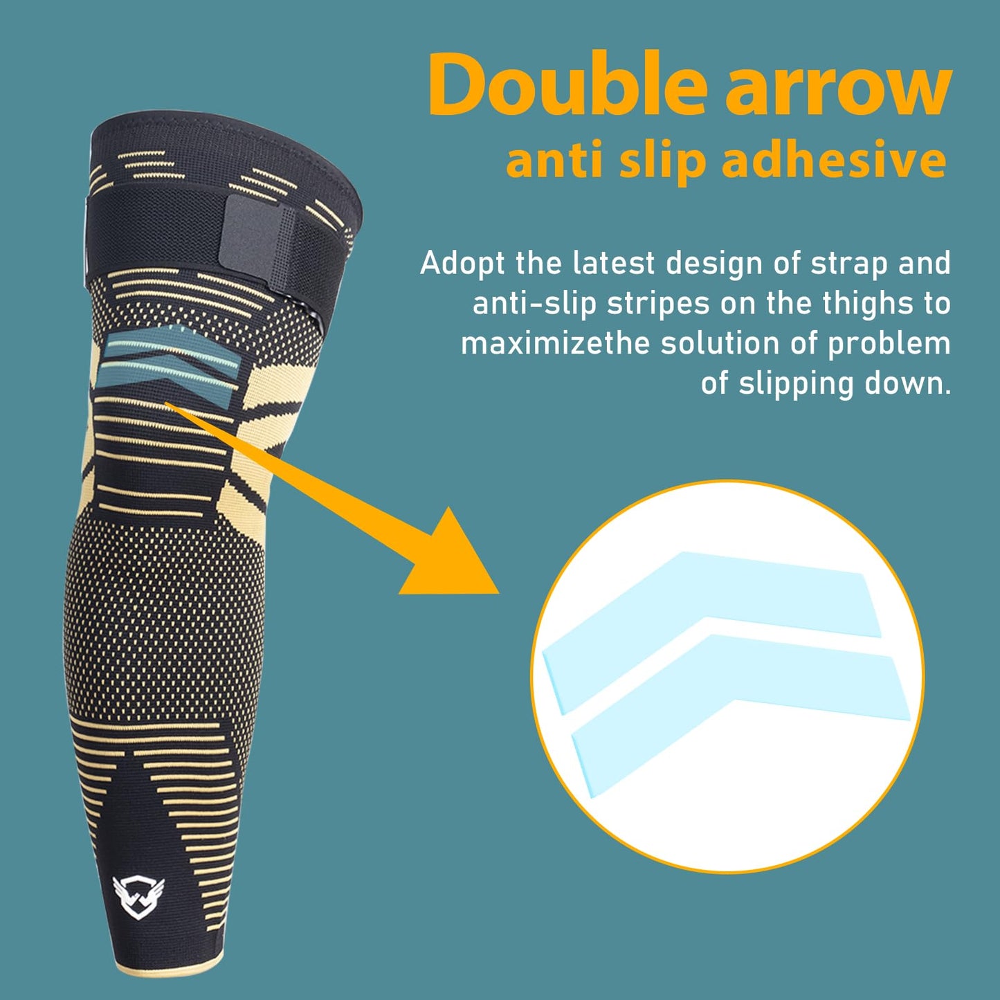 DRwelland Leg Sleeves (PAIR) Copper Infused for Arthritis,Meniscus Tear, ACL, MCL, Joint Pain Relief - Thigh & Calf Support