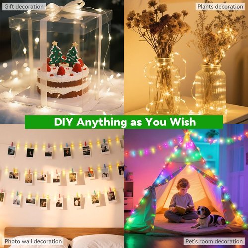 Lovelite Fairy Lights - 40FT 120LED Color Changing String Lights | Battery & USB Operated, Waterproof for Indoor/Outdoor Use