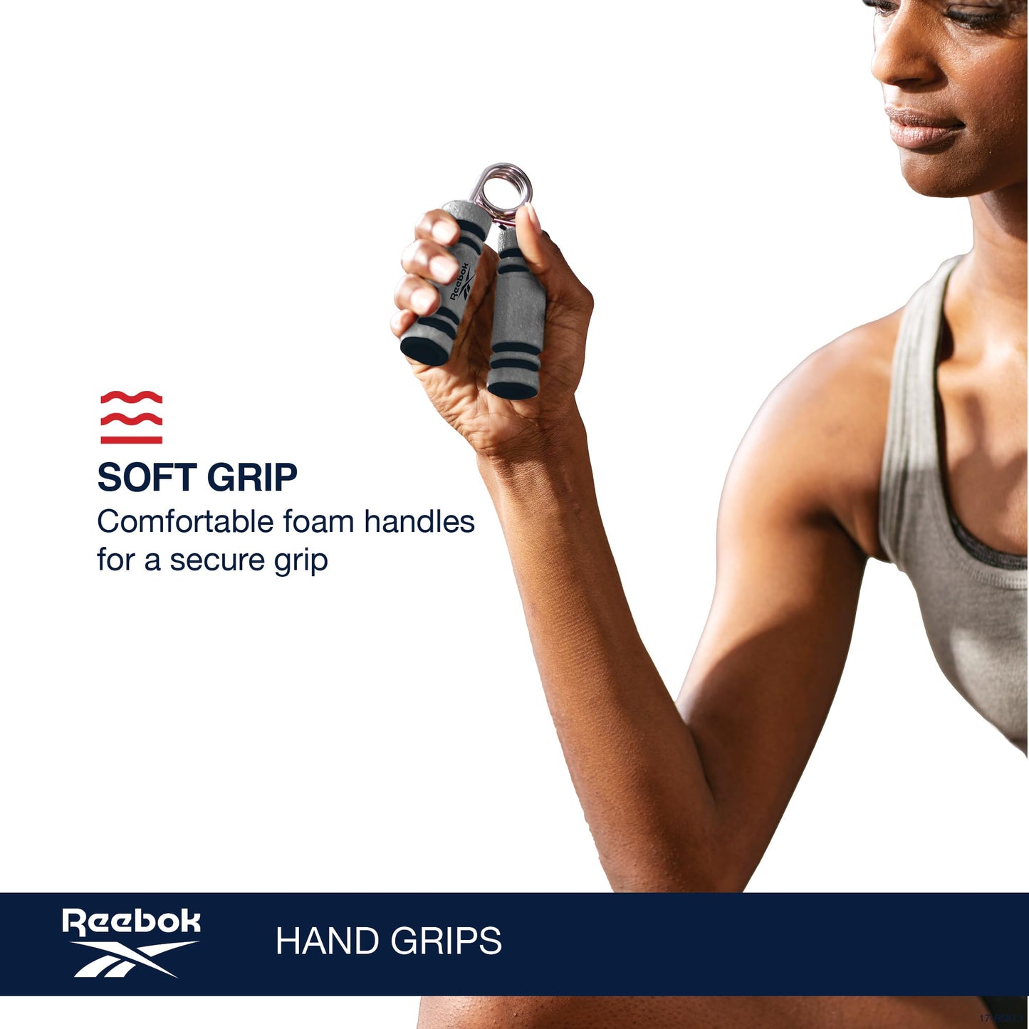 Reebok 2-Pack Hand Grips, Spring Coiled Wrist, Fingers & Forearm Strength Trainer with Soft Foam Handles, Improves Grip Strength, Resistance Hand Gripper for Manual Exercises & Rehab