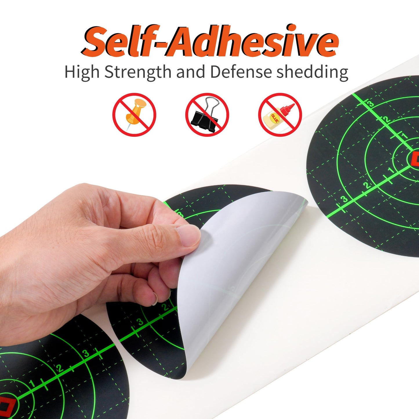 NYEONHRT 6" Shooting Targets Splatter Target Stickers, 100 Pcs Self Adhesive Paper Targets for Shooting Range with Fluorescent Green Impact Feedback for Gun Airsoft Rifle Shooting Accessories