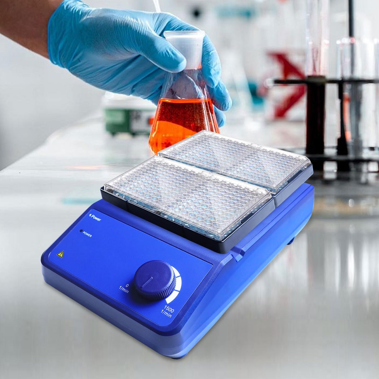 Microplate Mixers 96-Well Cell Culture Plate Mixer Adjustable 0-1500 RPM Laboratory Shaker Agitator (MX-M2)