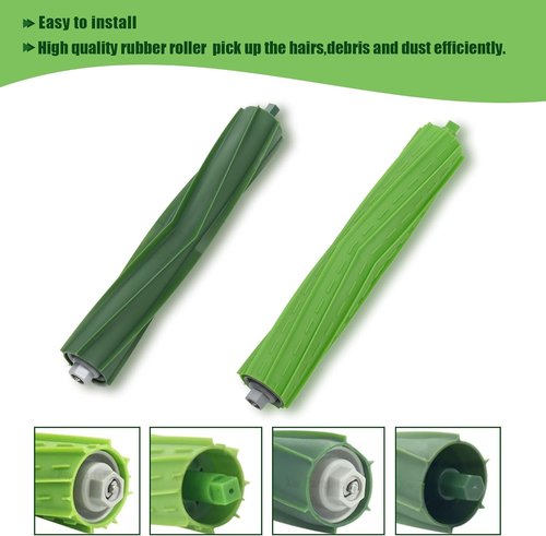 LOVECO Replacement Parts - Compatible with iRobot Roomba E, I & J Series | 2 Rubber Brushes, 8 Filters, 8 Brushes