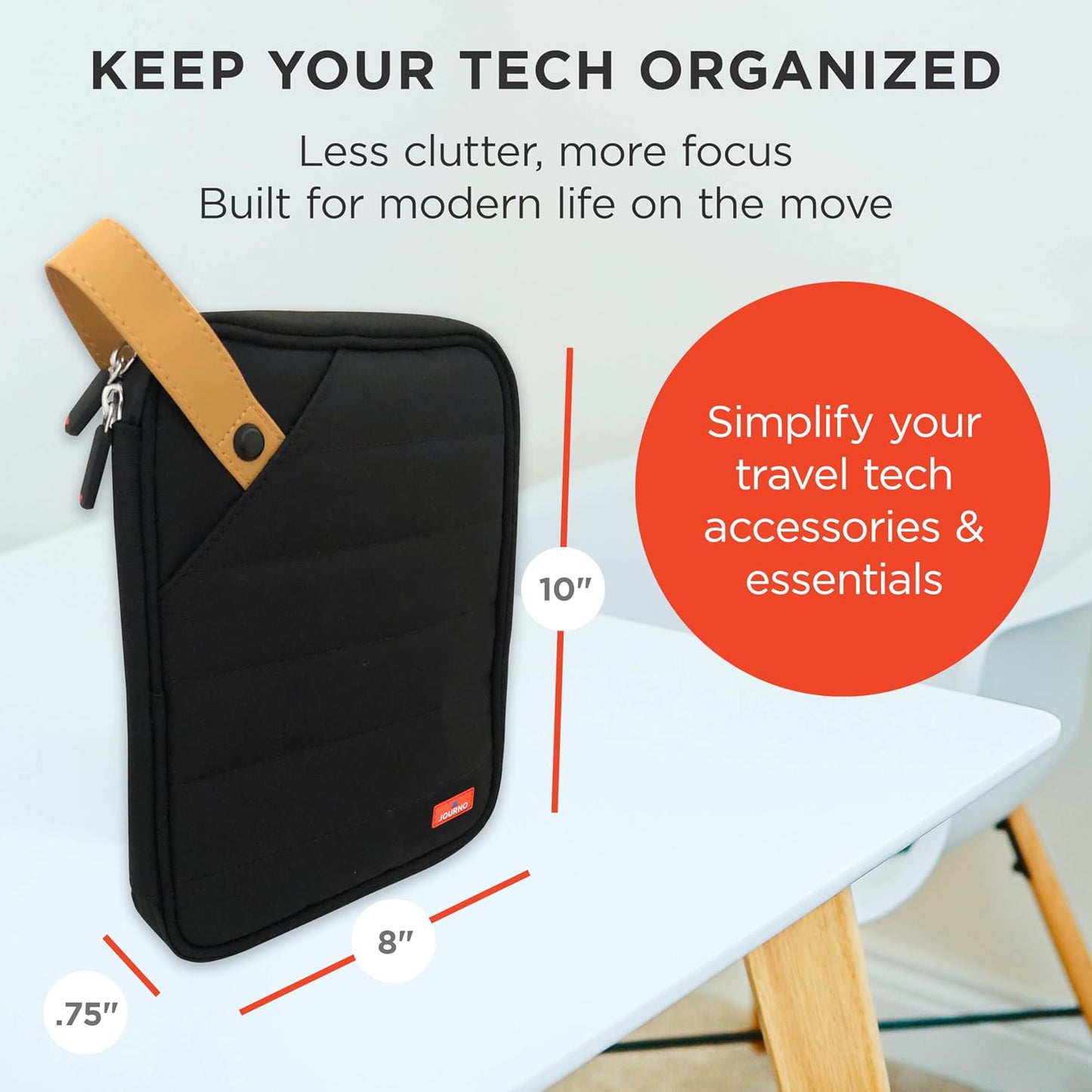 Journo Travel Cord Case Organizer For All Your Electronic Tech Gadgets - Cables, Accessories, Phones, Tablets, Hard