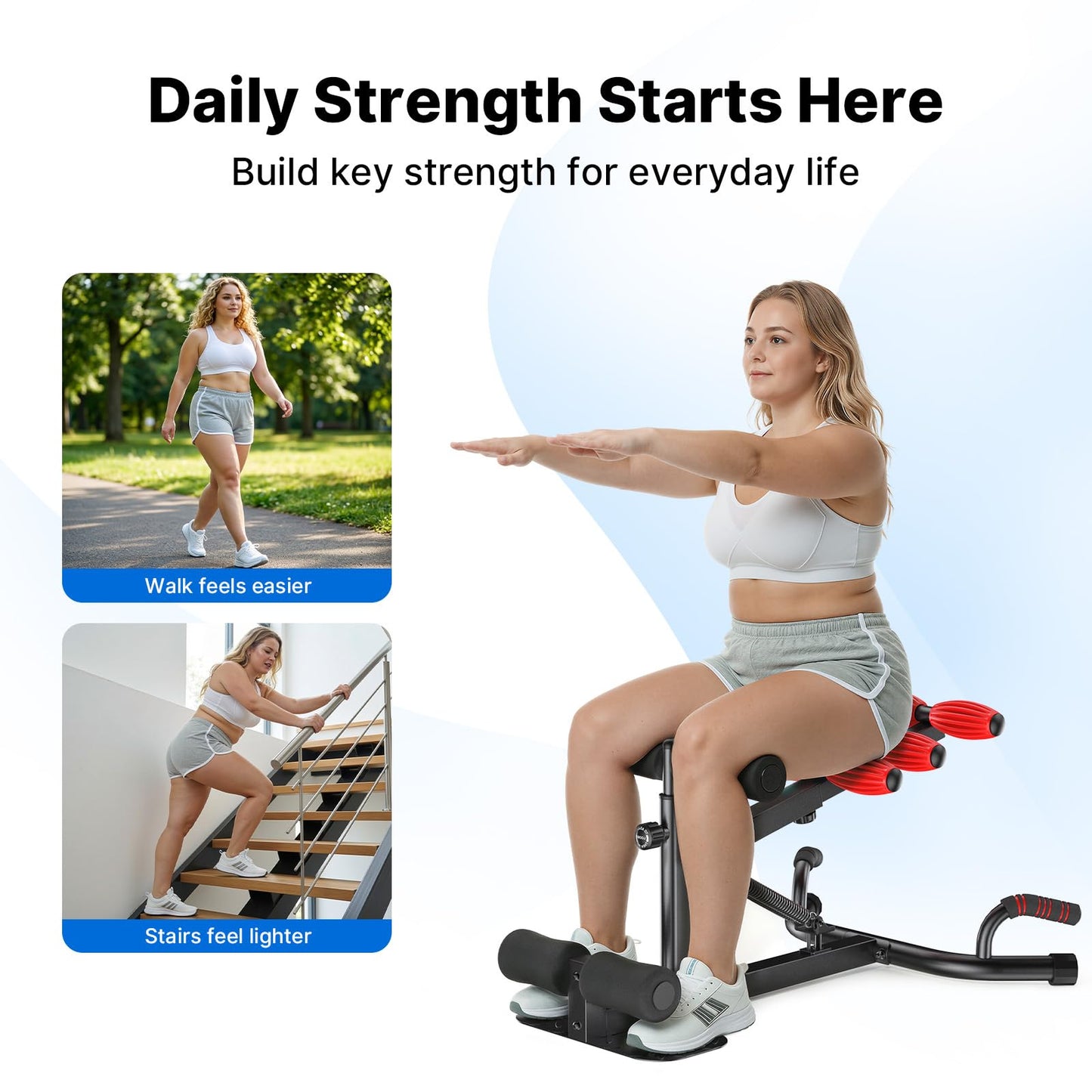 MERACH Upgrade Deep Squat Machine for Overweight, Dual Spring Assist& 350LB Weight Capacity, Glute Trainer Machine, Easy Setup & Leg Home Workout Machine
