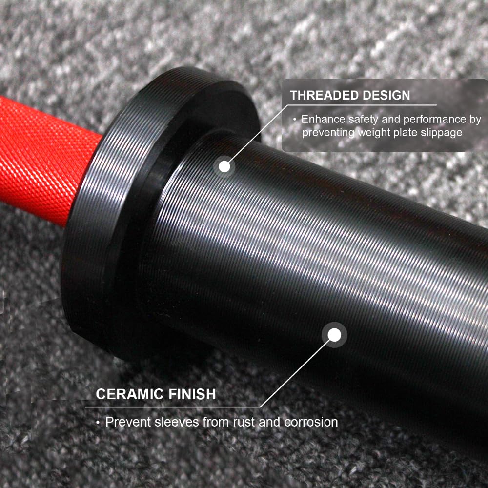 NP Pair of 16" Olympic Dumbbell Handles, Loadable Dumbbell Bars in Commercial Grade for 2-inch Olympic Weight Plates Great for Home Gym Strength Training, Weight Barbells with 2 Pair of Spring Collars, Red