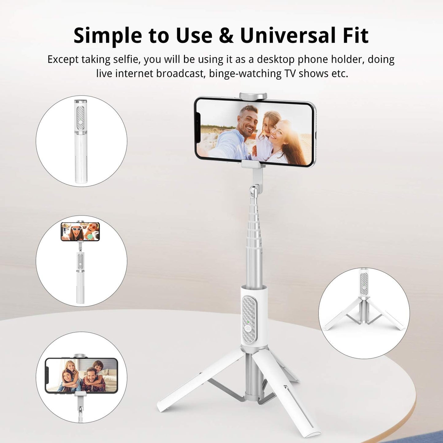 ATUMTEK 3-in-1 17/16/15/14/13/12/11/11 Selfie Stick Tripod, Extendable Aluminum Phone Tripod with Detachable Bluetooth
