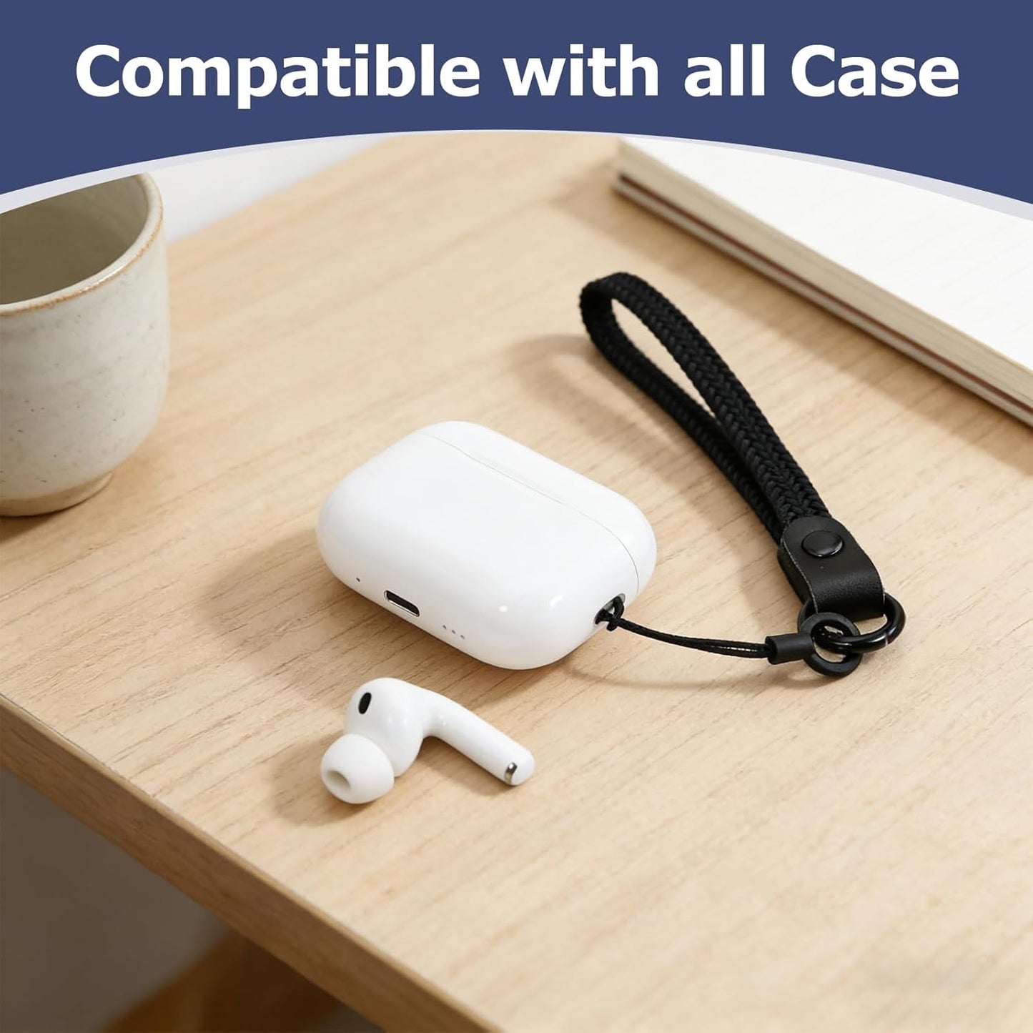 1/2/3/Pro/Pro 2 Elastic Nylon Wrist Lanyard for AirPods Case, Anti-Lost Strap for AirPods Charging Case