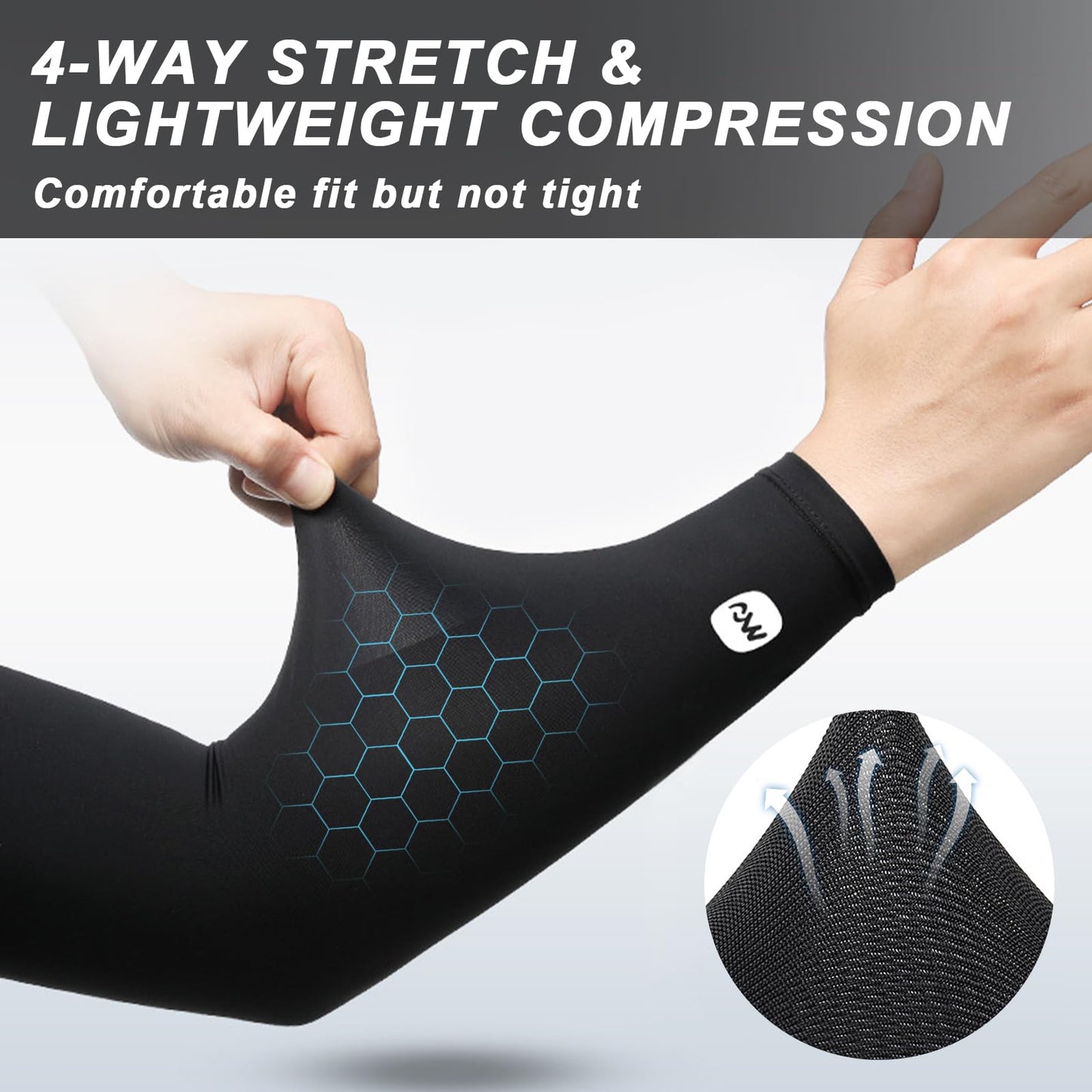 ROCK TAKIN UV Sun Protection Arm Sleeves for Men Women, UPF 50+ Cooling Sun Sleeves to Cover Arms Sports Compression Covers for Golf Baseball Football Work Running Cycling Driving - 3 Pairs