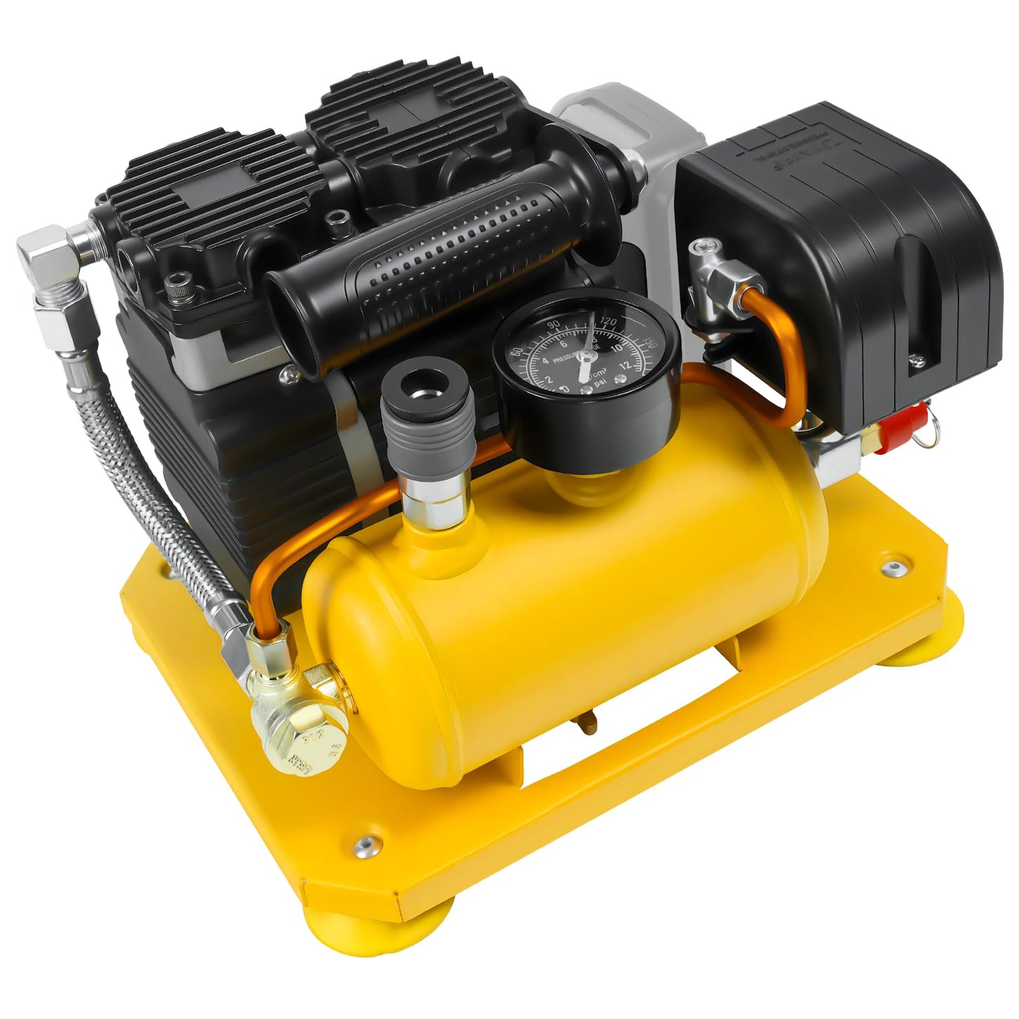 Cordless Air Compressor Compatible with Dewalt 20V Battery, 0.26-Gallon Capacity, Oil-Free, Ultra Quiet Portable Air Compressor, 65 dB Noise Level Electric Air Compressor