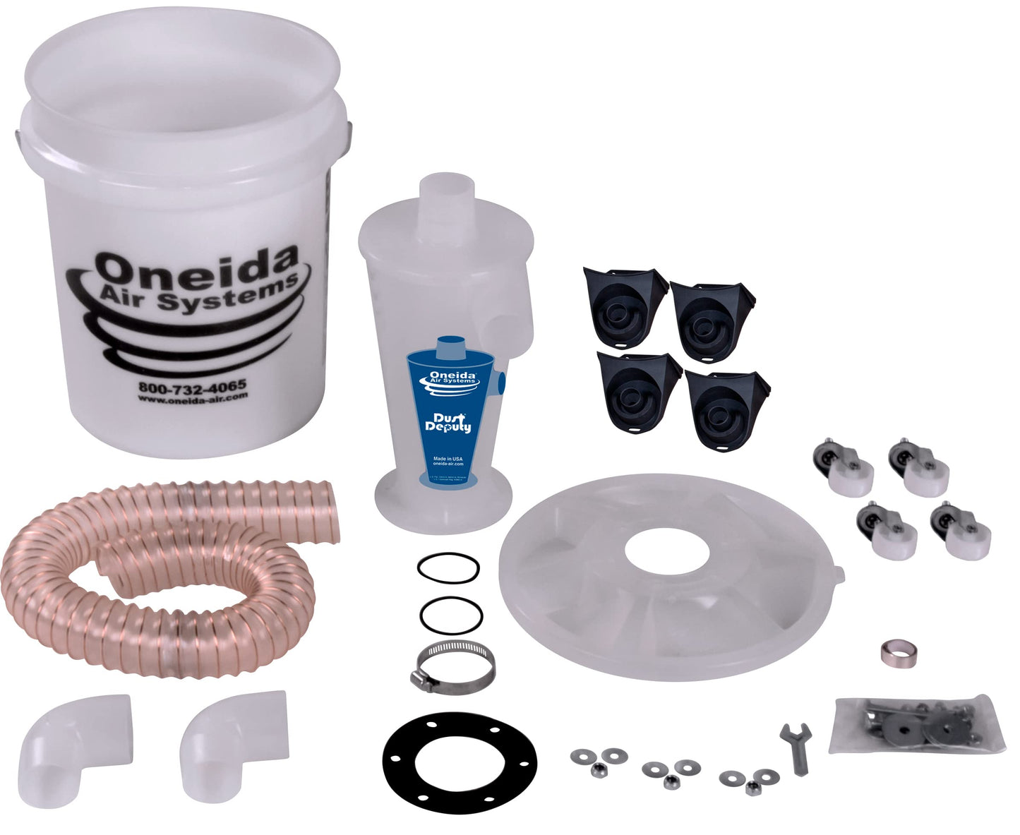 Oneida Air Systems Dust Collector & Cyclone Separator Kit DD Deluxe 5-Gal - Clear Bucket - Portable