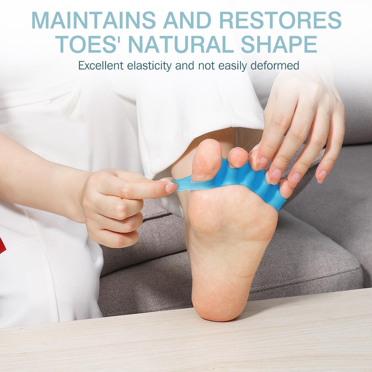 KTSAY Toe Separators for Women & Men,Soft Gel Bunion Corrector for Foot Pain Relief, Helps Align Toes, Reduce Pressure & Improve Comfort(blue)