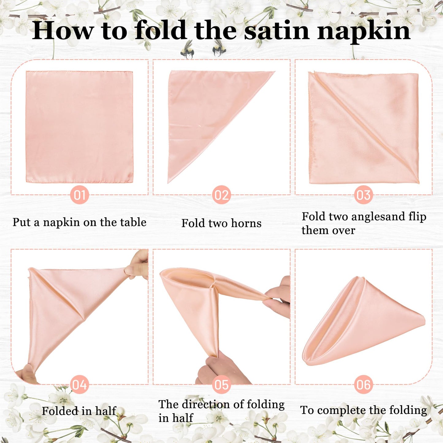 Bailarina 80 Pack Rose Gold Satin Napkins,17x17 Inches Wedding Napkins Square Soft Silky Table Napkins Bulk Decorative Elegant Cloth Napkin for Party Decoration, Banquet,Wedding,Graduation