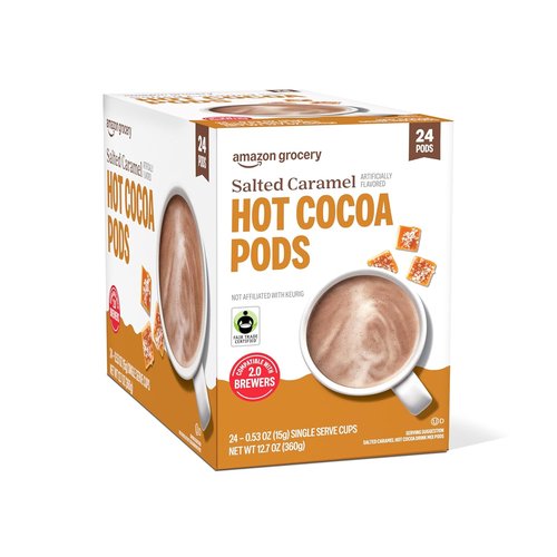 Happy Belly Hot Cocoa Pods - Salted Caramel Flavor for 2.0 K-Cup Brewers | 24 Count
