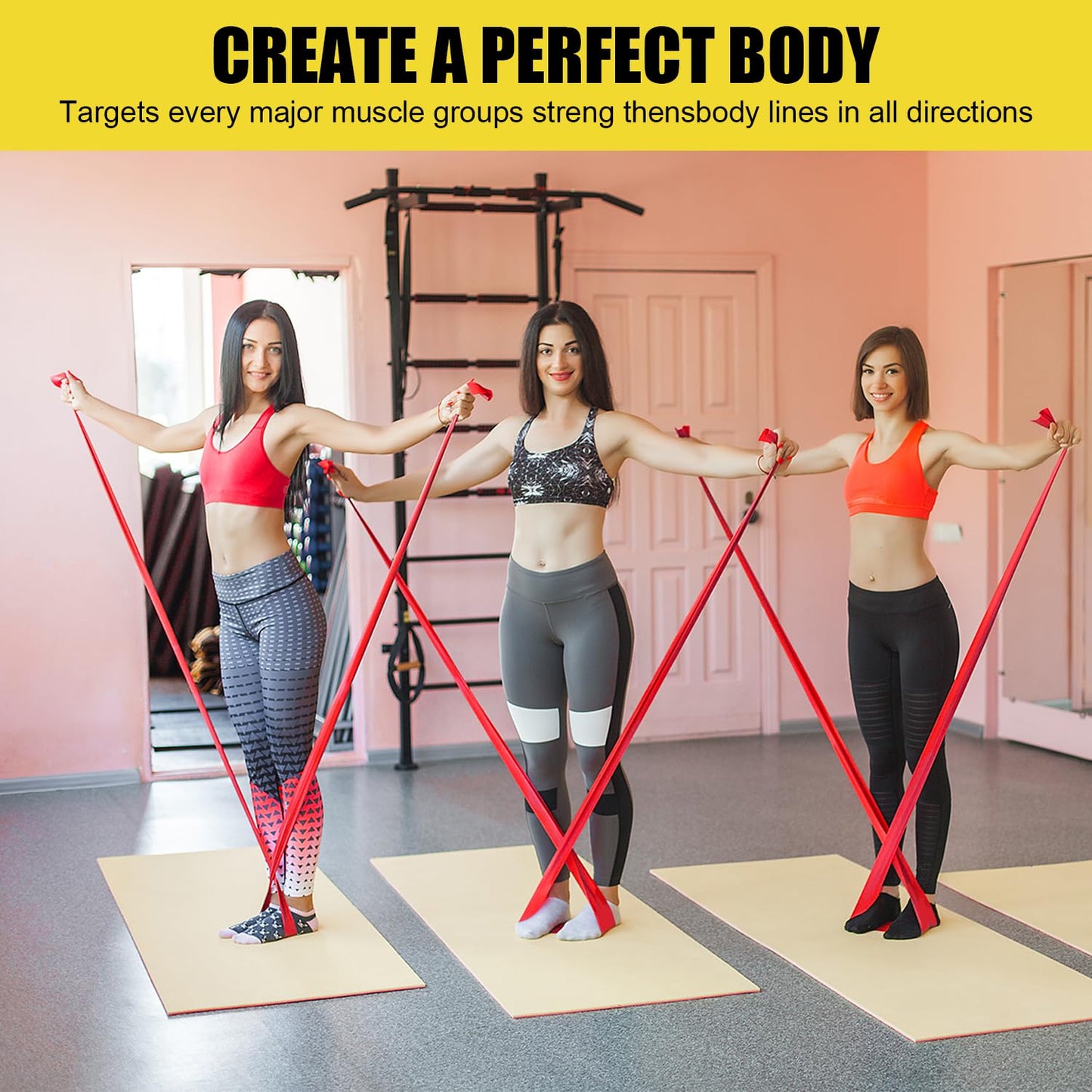 Resistance Exercise Band Kit,4 Pack 1.5M Resistance Bands for Women or Men,Physiotherapy Recovery Fitness Band for Mobility Strength & Rehab Premium Quality