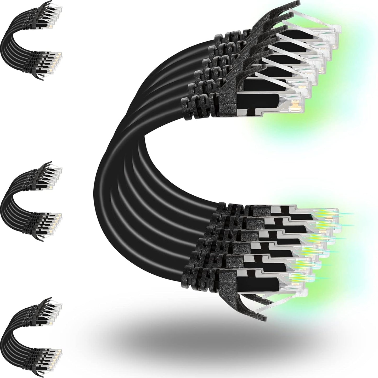 Rapink Cat6 2ft (24 Pack), 10G, 6 6 Patch Cables Ethernet Patch Cable Cat Patch Cable for Patch Panel to Switch