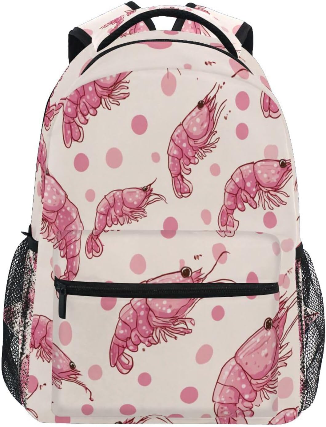Krafig Backpacks Backpack Daypack Cartoon Retro Shrimps Dots Boys Girls Kids School Bookbag, School Bag Travel