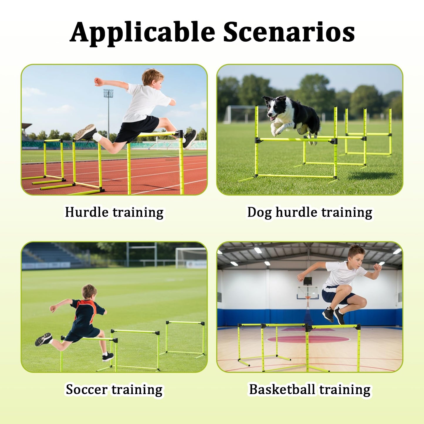 GZCNYLYS 3PCS Adjustable Height Hurdles Training Equipment, Agility Hurdles with Storage Bag, Removable Track Hurdle, Speed Training Equipment for Soccer, Football and Track & Field Sports
