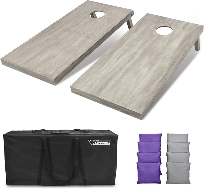 GoSports 4 ft x 2 ft Regulation Size Wooden Cornhole Boards Set - Includes Carrying Case and Bean Bags (Choose Your Colors) Over 100 Color Combinations