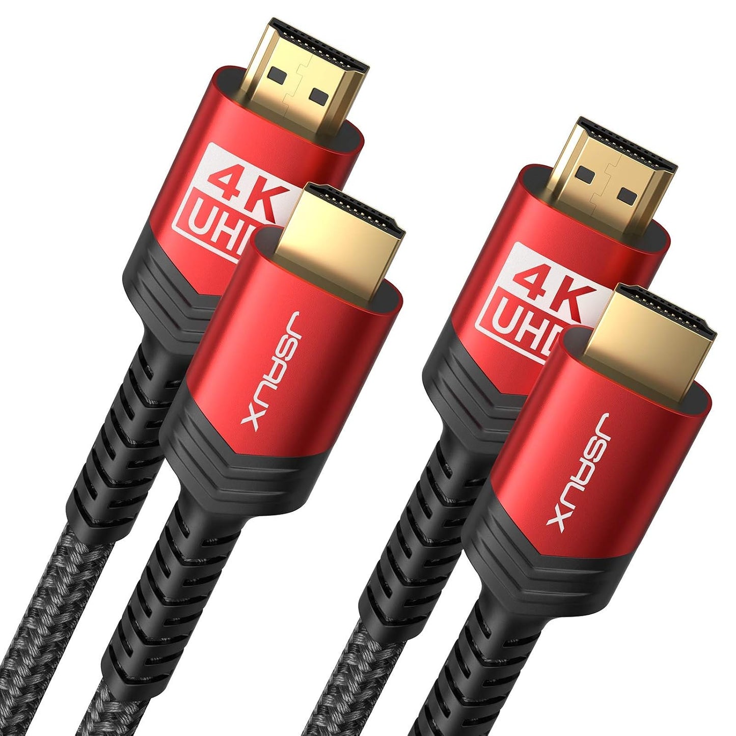 4K 2 Pack 15ft, 18Gbps 2.0 4K 60Hz 2K 1440P 144Hz, 1080p, 2.2, 3D, PS5 PS4 JSAUX Long HDMI Cable High Speed HDMI