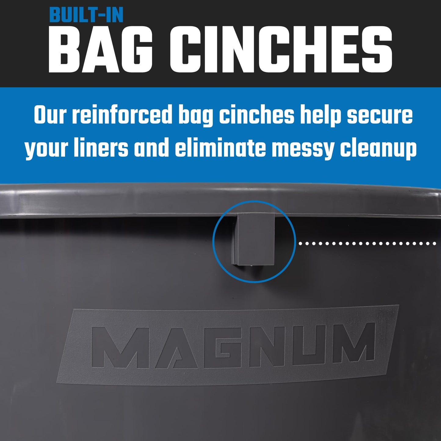 Magnum 32 Gallon Trash Can, Construction Grade, Heavy Duty Plastic, Jobsite Ready for Handling and Holding Garbage CMTC-C000-32G02 (2 Pack)