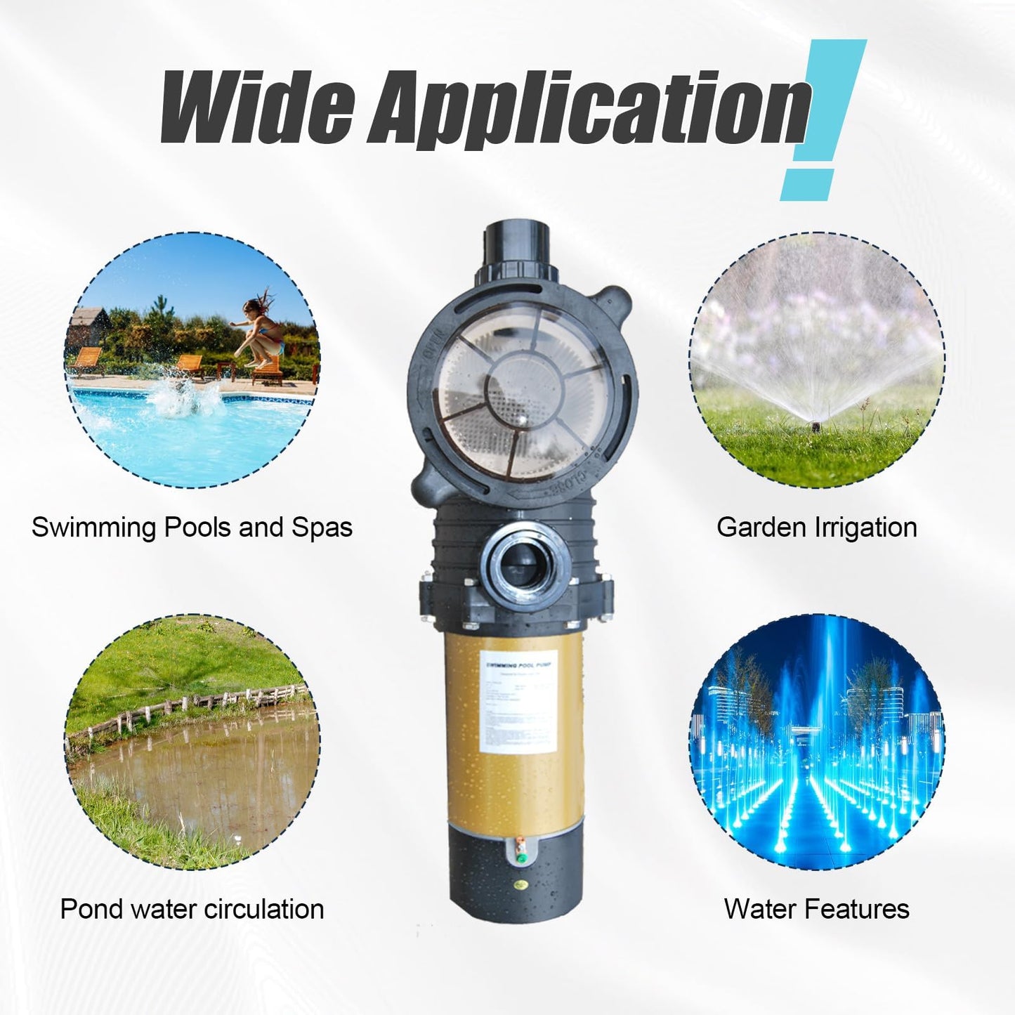 2.0HP 230v Energy Saving Two Speed In/Above Ground Pool Pump, 6840GPH Self-priming Swimming Pool Water Circulation Pumps with 1.25" & 1.5" & 2.0" NPT Unions