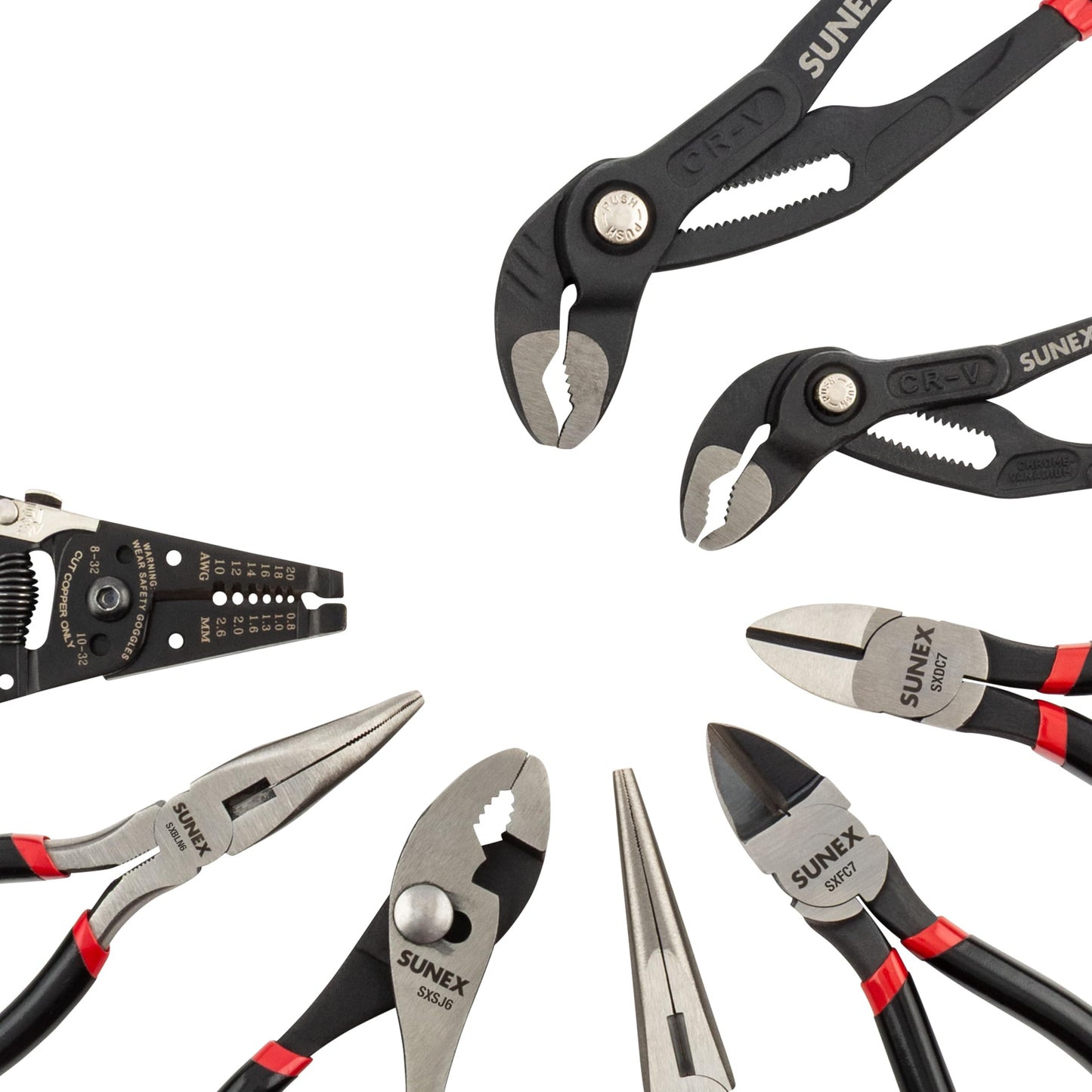 Sunex Tools - 8 PIECE PLIER SET IN EVA FOAM STORAGE TRAY