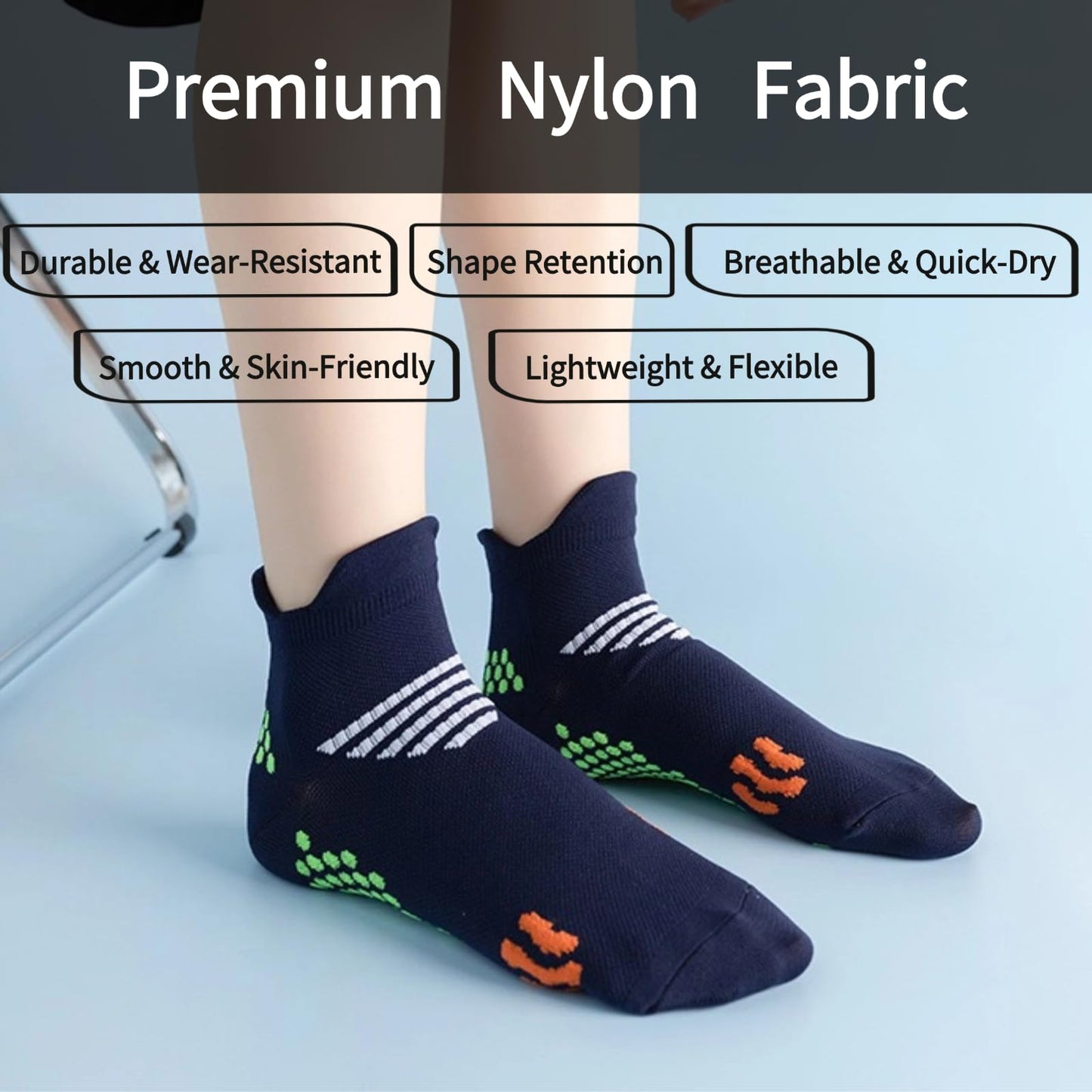 MICBAM 7 Pairs Womens Compression Ankle Socks Running Athletic No Show Socks,Low Cut Casual Socks (Classic Basic Collection(2*Black,2*Navy,2*Dark Blue,1*White))