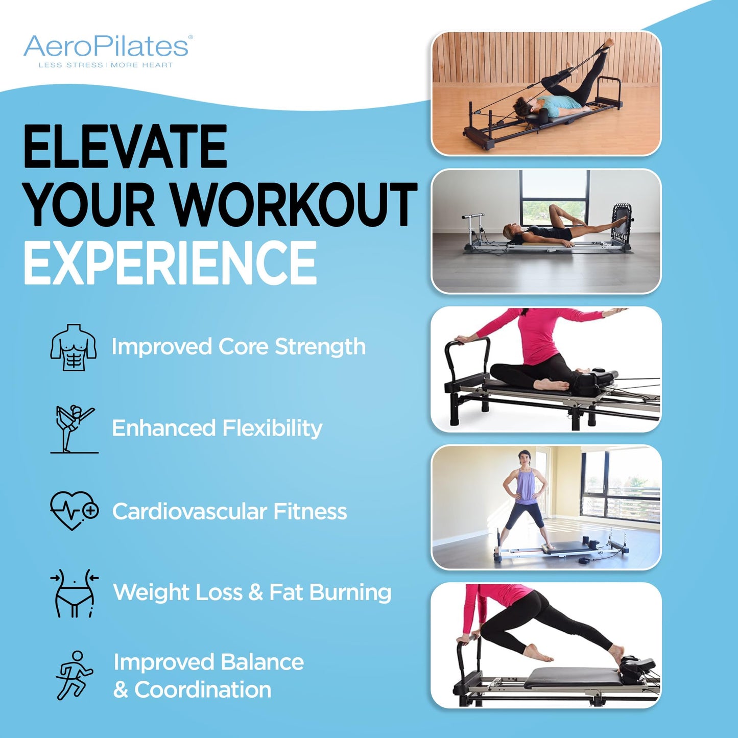 AeroPilates Pilates Reformer Machine, Home Gym Workout Equipment, Premier Studio 700 - Portable and Foldable Exercise Trainer for Strength, Resistance, and Fitness Training