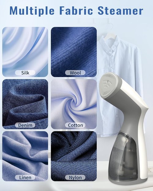 Beautural Portable Clothes Steamer - Handheld Garment Wrinkle Remover | Fast 25s Heat-Up, 120V Only