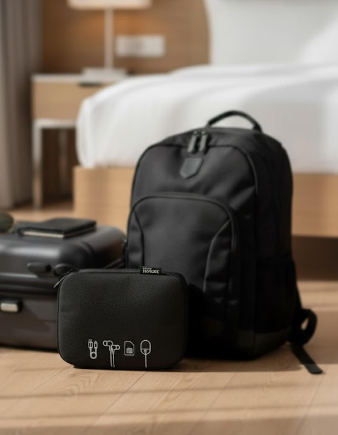 Backpack Digital Accessory Pouch Portable Travel Organizer Bag for Cables Chargers Earbuds Power Banks SD Cards USB