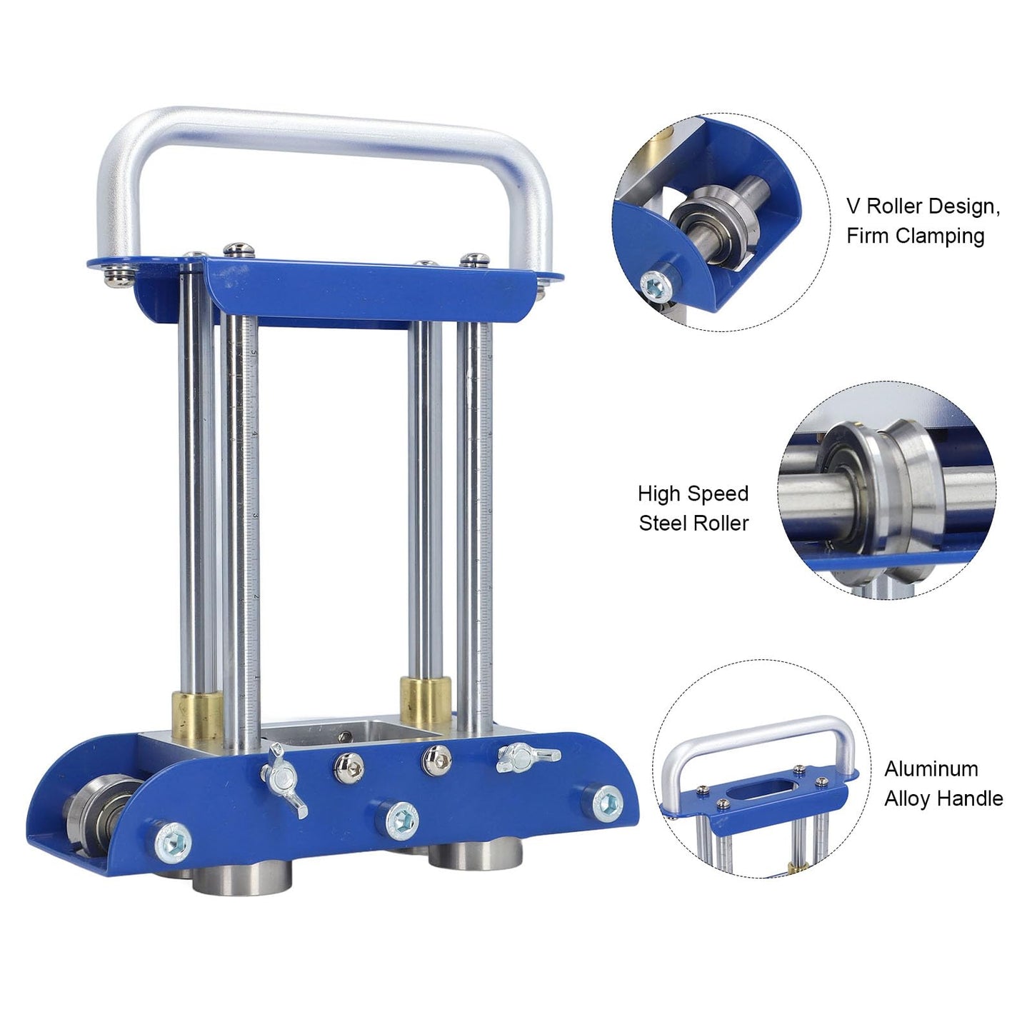 Manual Roll Bender, 3 Station Roller for Sheet Metal, Bending Machine with 0-90 Degree Angle, for Roofing Materials, Rain Diverters and Gutters