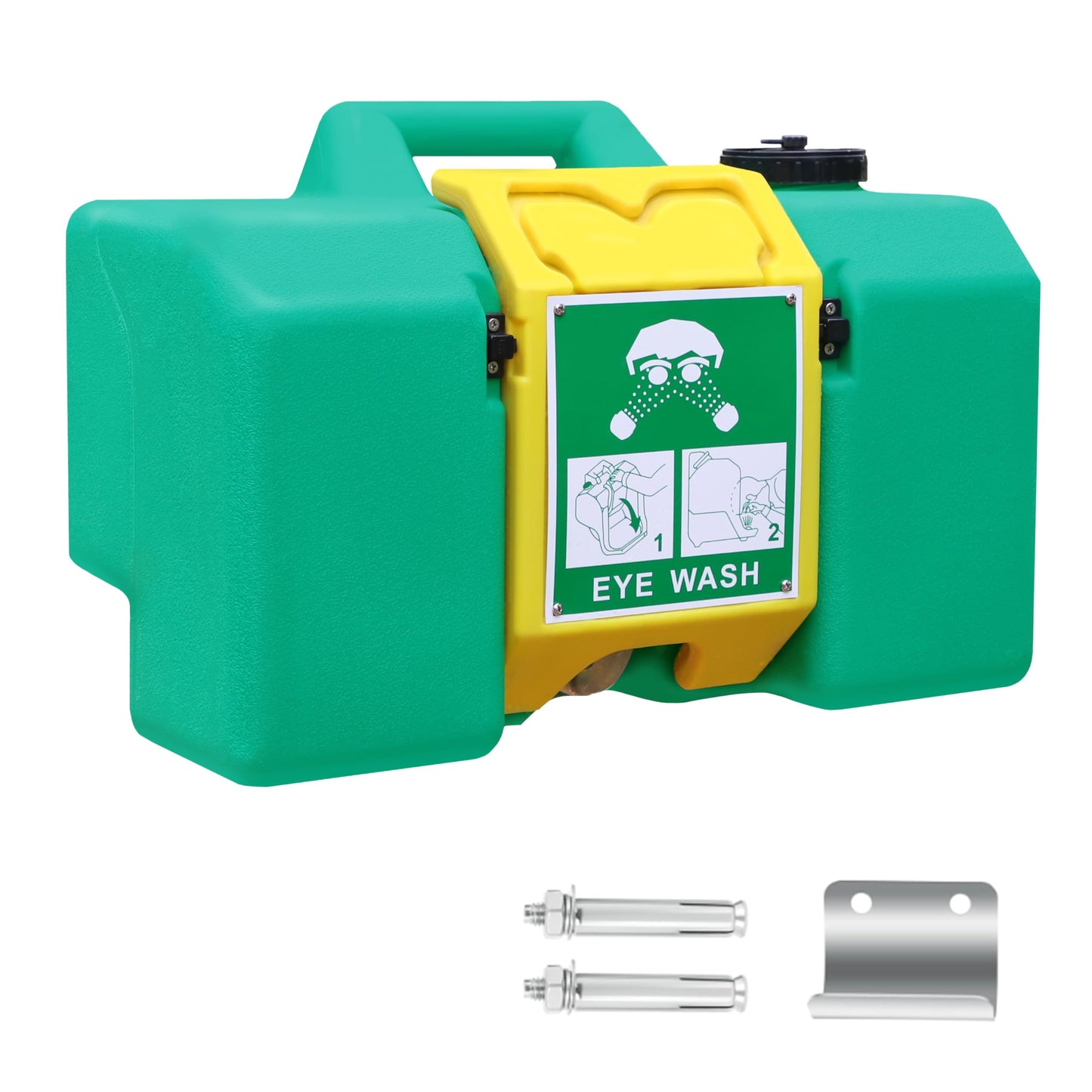 GOL-SIV Portable Eyewash Station - 8Gallon Eye Wash Stations Wall Mounted,OSHA-Approved Emergency Eyewash Station Unit,Lasting for 10 Minute,with Mirror&Dual Spray(30L)