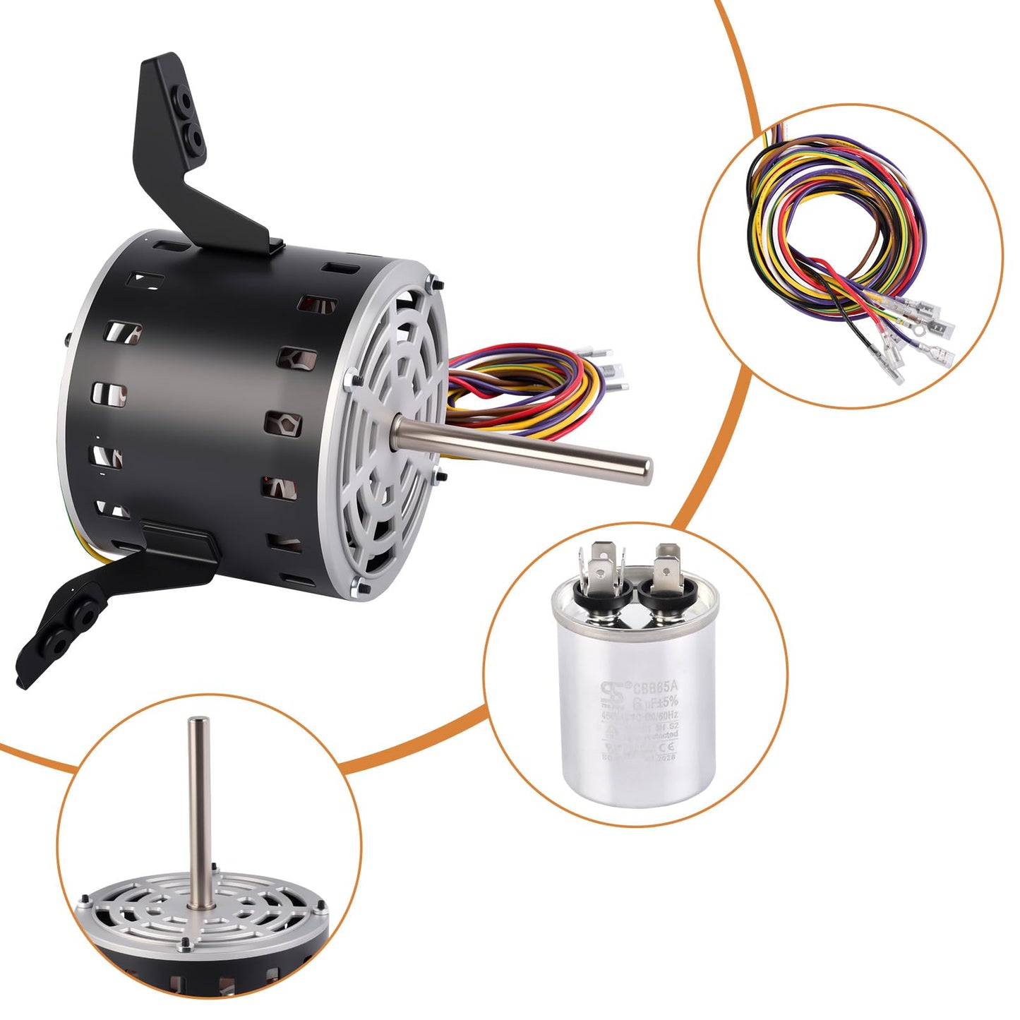 60L21 Blower Motor Replacement for Lennox 60L2101, 10M11, 81M39, 43M58 Armstrong Ducane Allied Concord Models Furnace Fan Motor 1/3 HP, 115V, 1075 RPM, 4-Speed